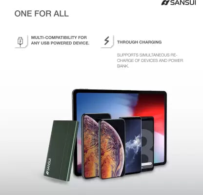 Sansui 10000 mAh Power Bank (12 W, Fast Charging) (Green, Lithium Polymer) Sansui 10000 mAh Power Bank (12 W, Fast Charging) (Green, Lithium Polymer)